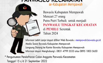 Bawaslu Buka Pendaftaran Panwaslu Kecamatan
